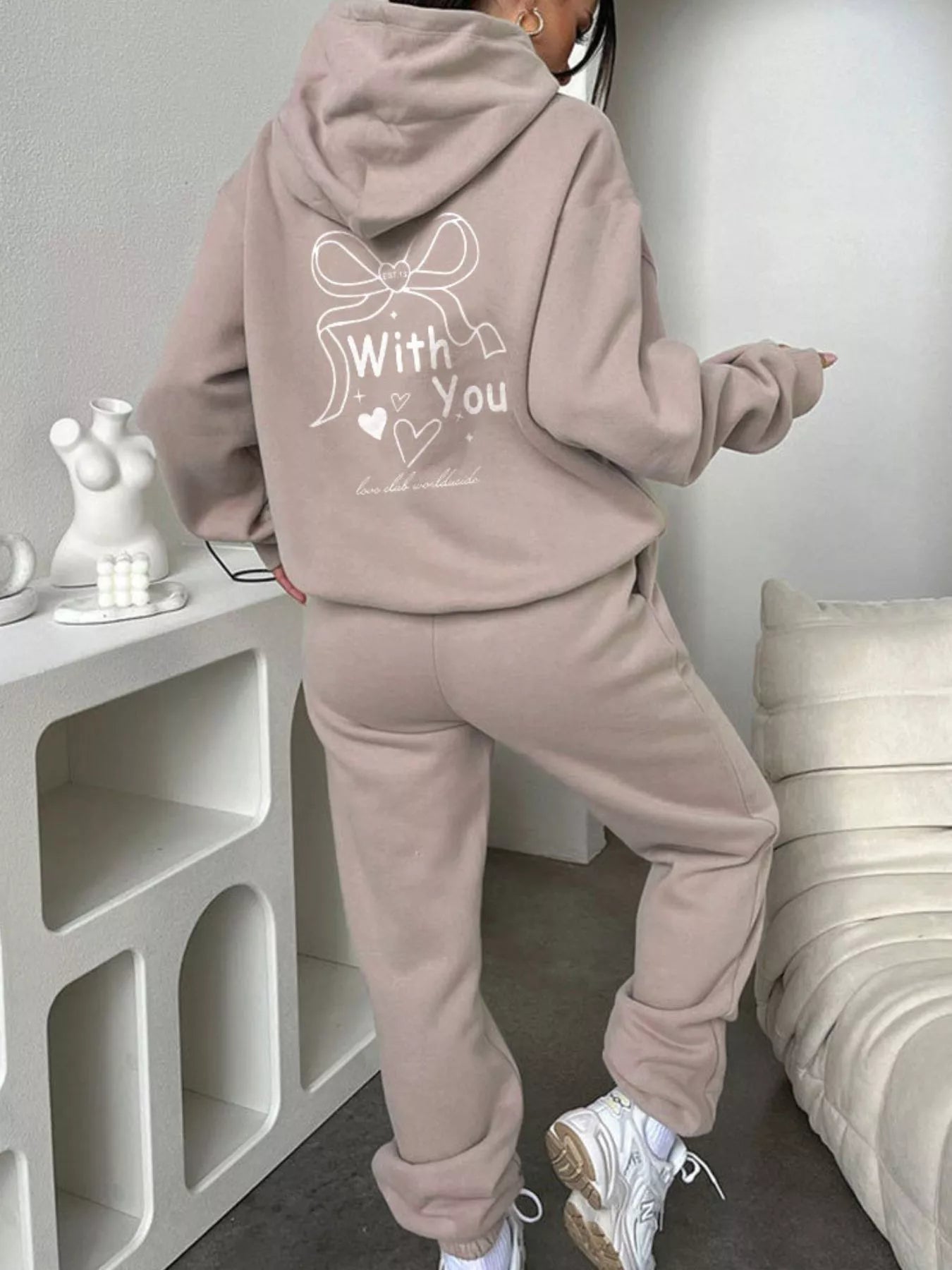 Dropped Shoulder Hoodie and Pants Set