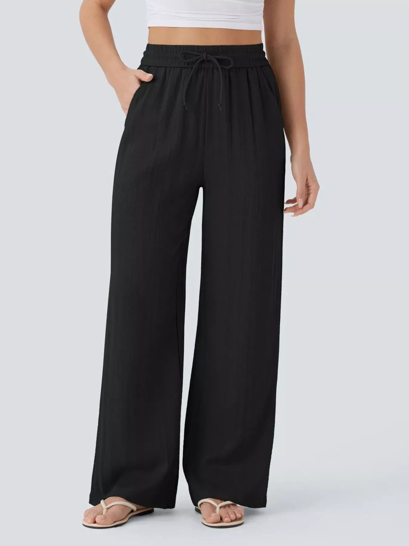 Wide Leg Drawstring Pants