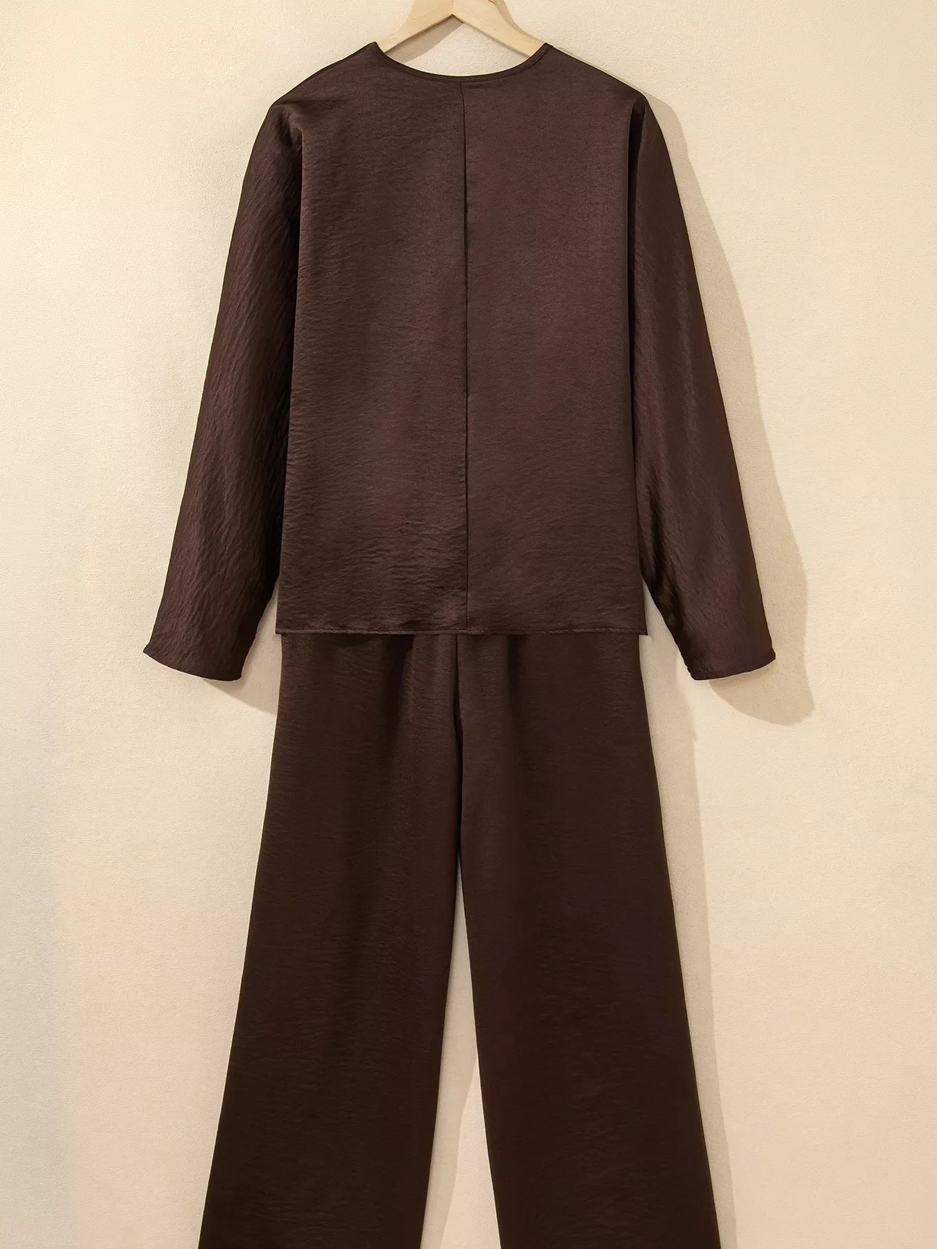 Braided V Neck Long Sleeve Loose Top and