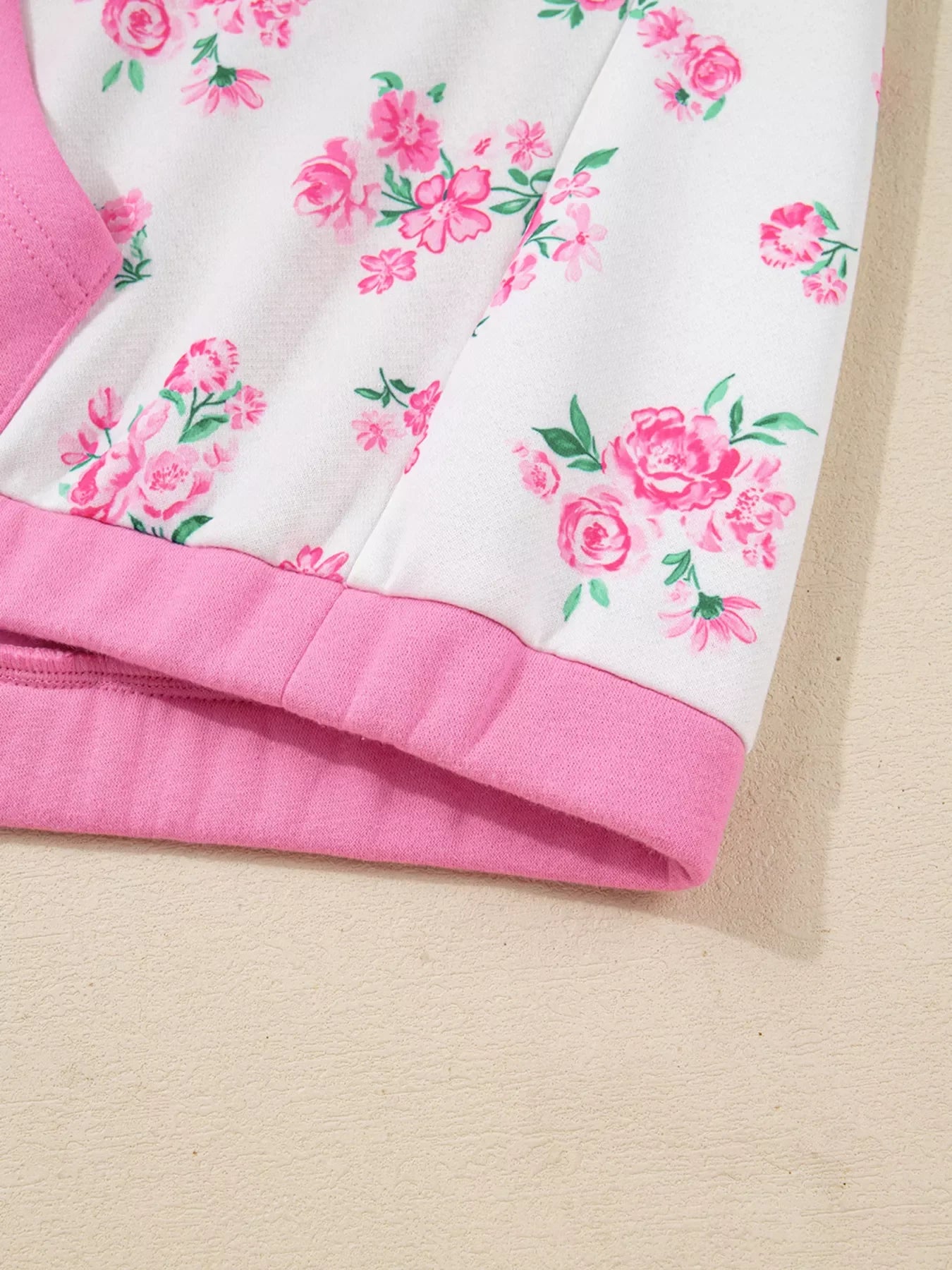 Plus Size Contrast Polo Collar Floral Patchwork Elastic