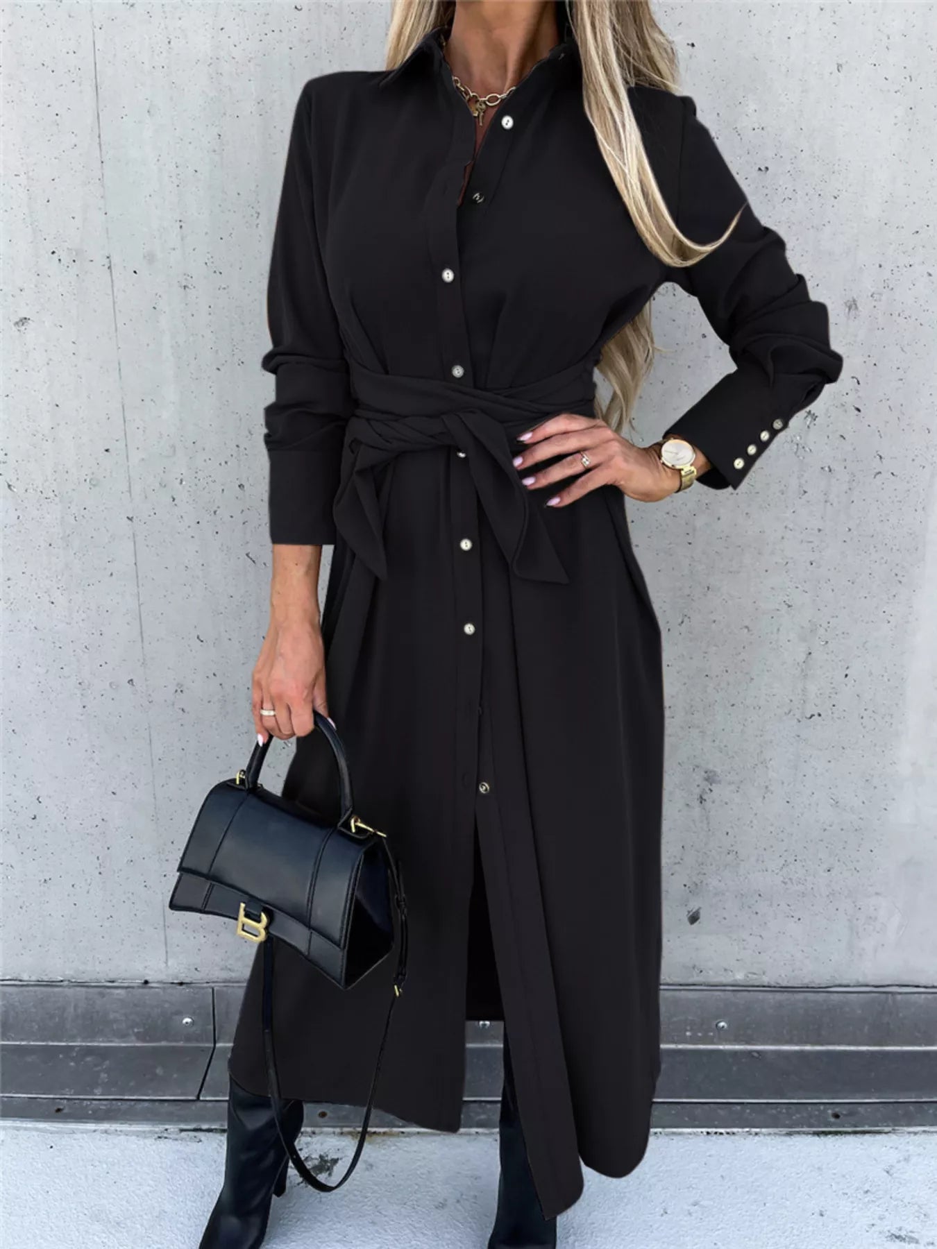 Full Size Button Front Shirt Dress Plus Size