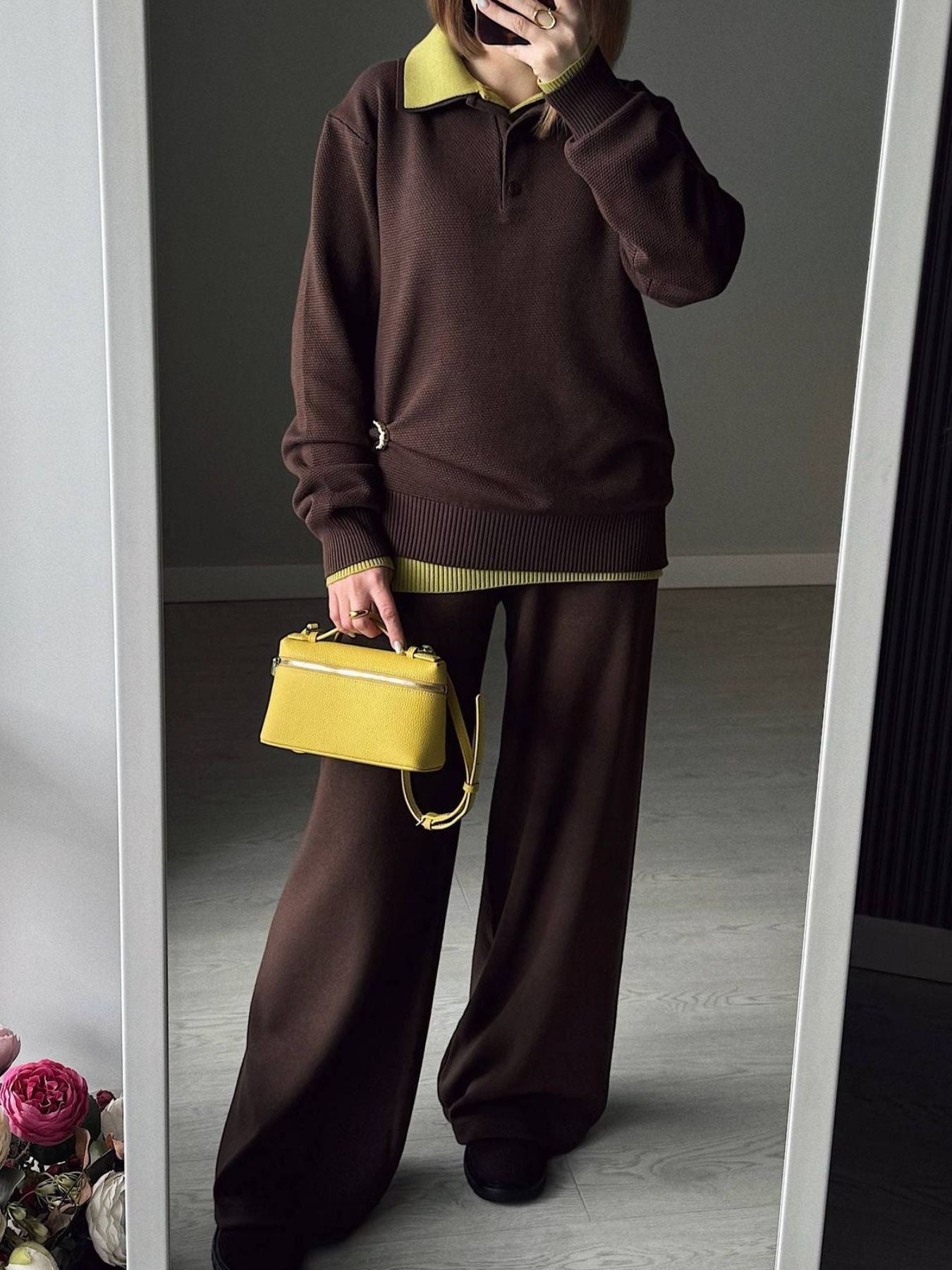 Polo Collar Top and Pants or Skirt Knit