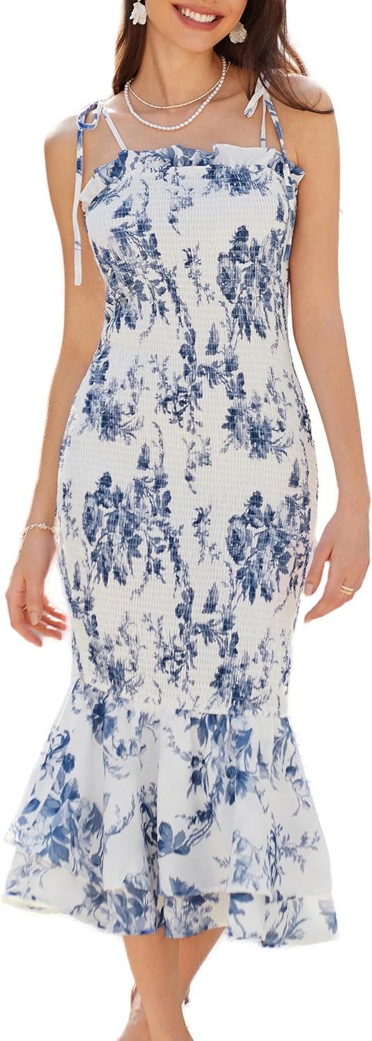 Floral Smocked Midi Sundress