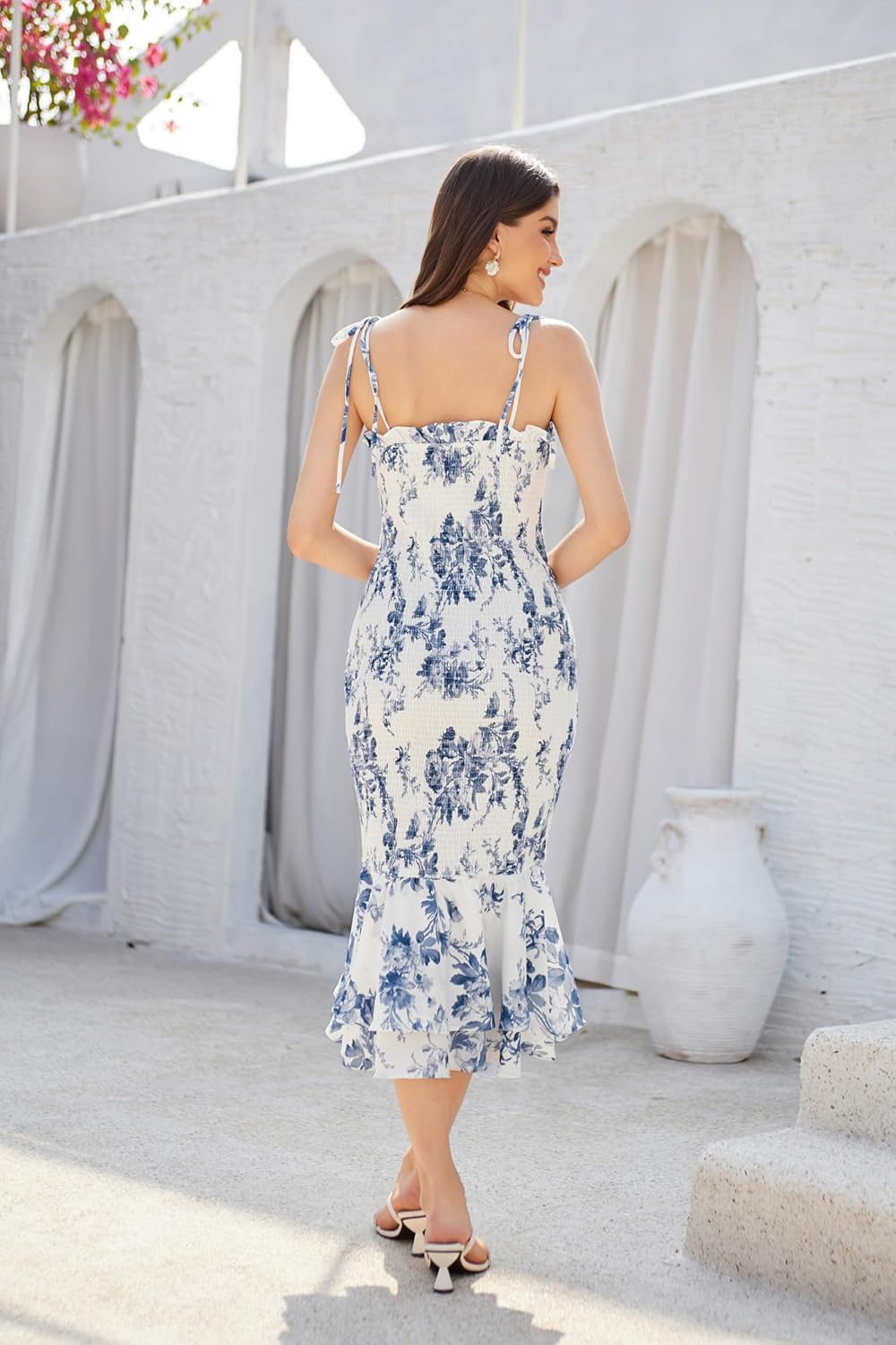 Floral Smocked Midi Sundress