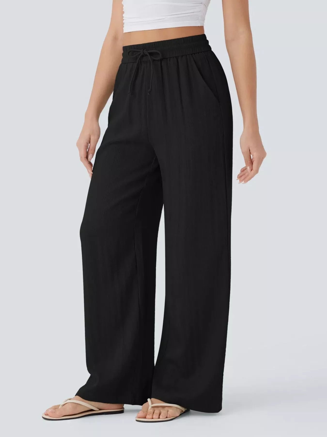 Wide Leg Drawstring Pants