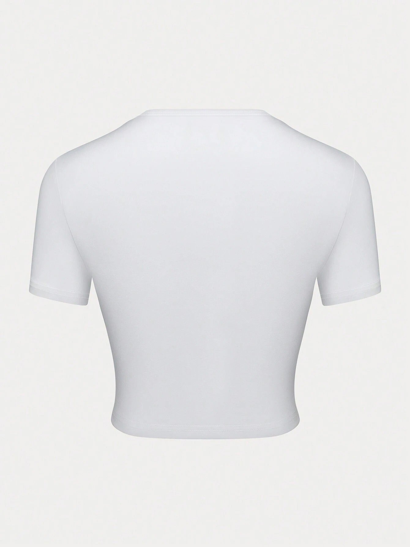 Solid Cropped T-Shirt – Y2K Short Sleeve Top