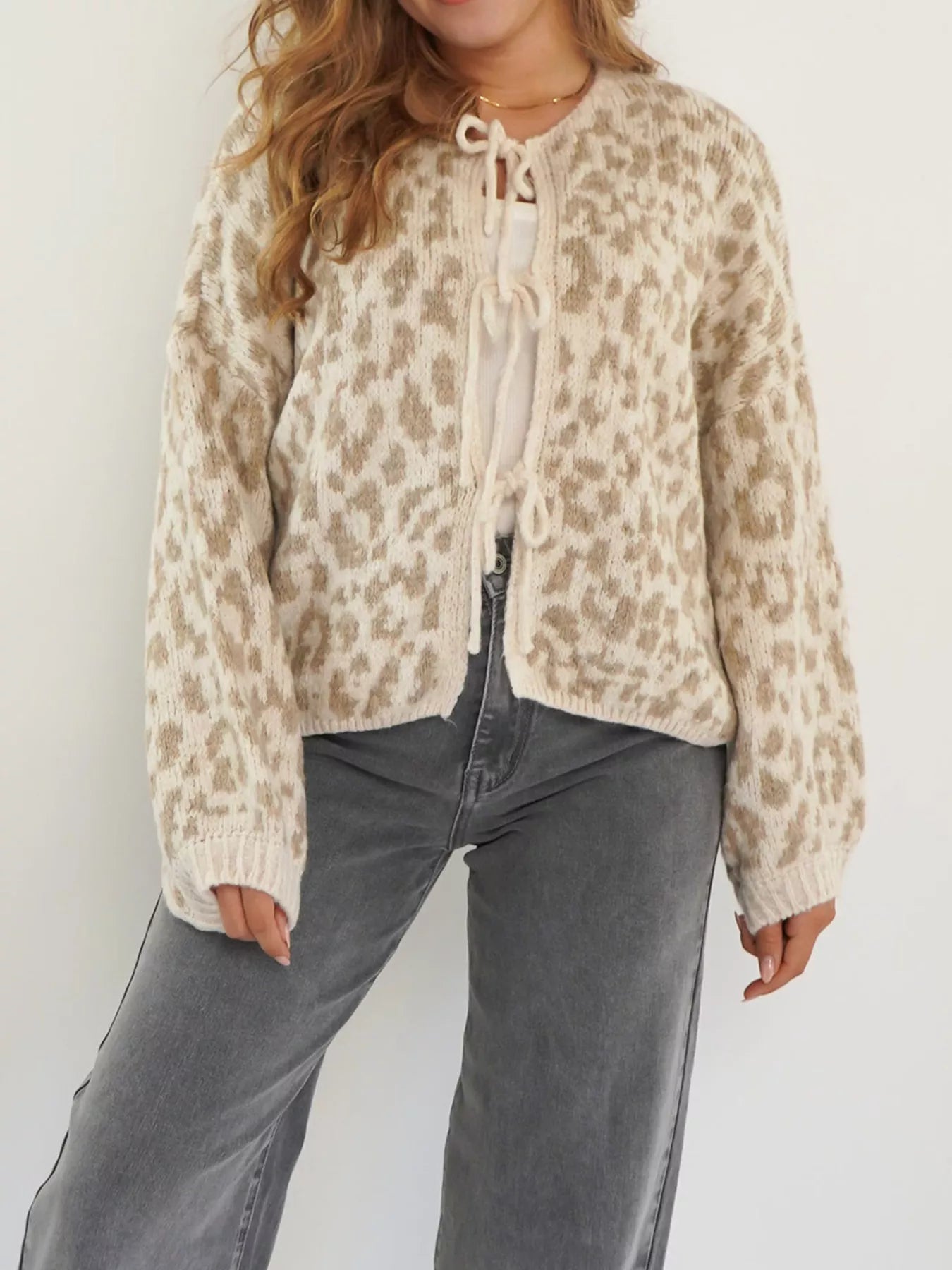 Leopard Tie-Front Cardigan