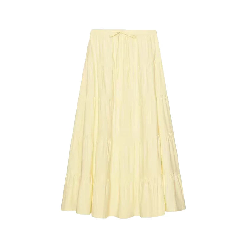 Layered High Waist Maxi Skirt