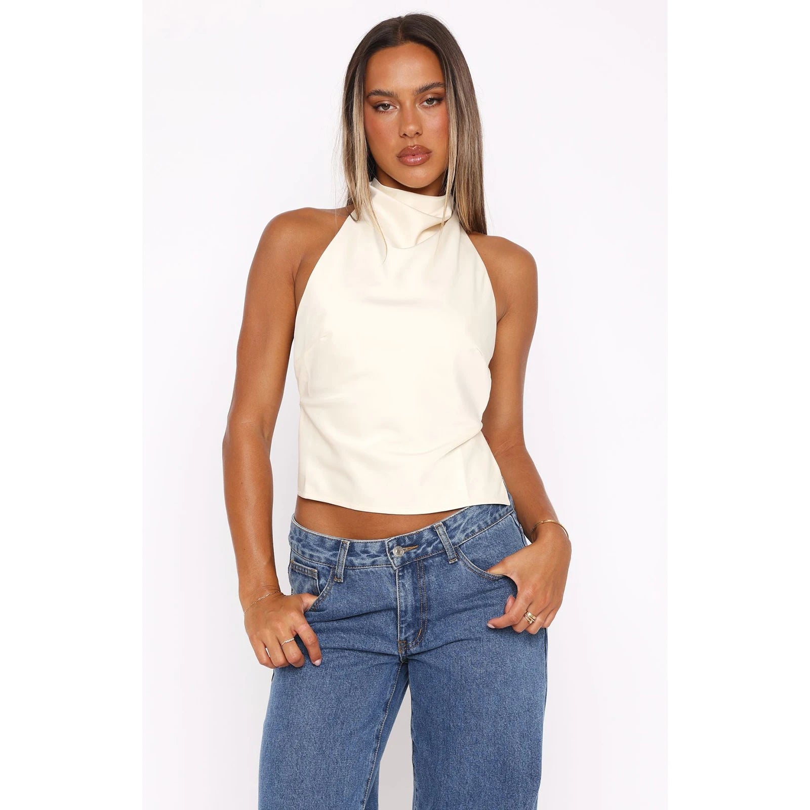 Halter Satin Top