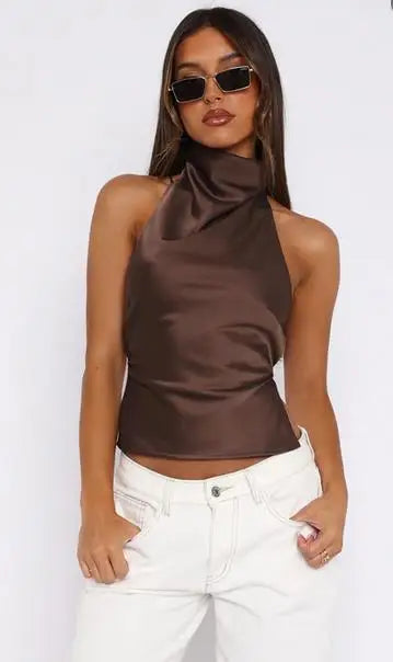 Halter Satin Top