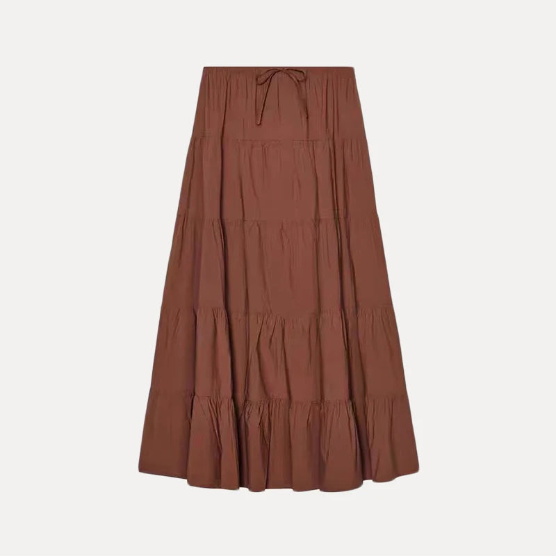 Layered High Waist Maxi Skirt