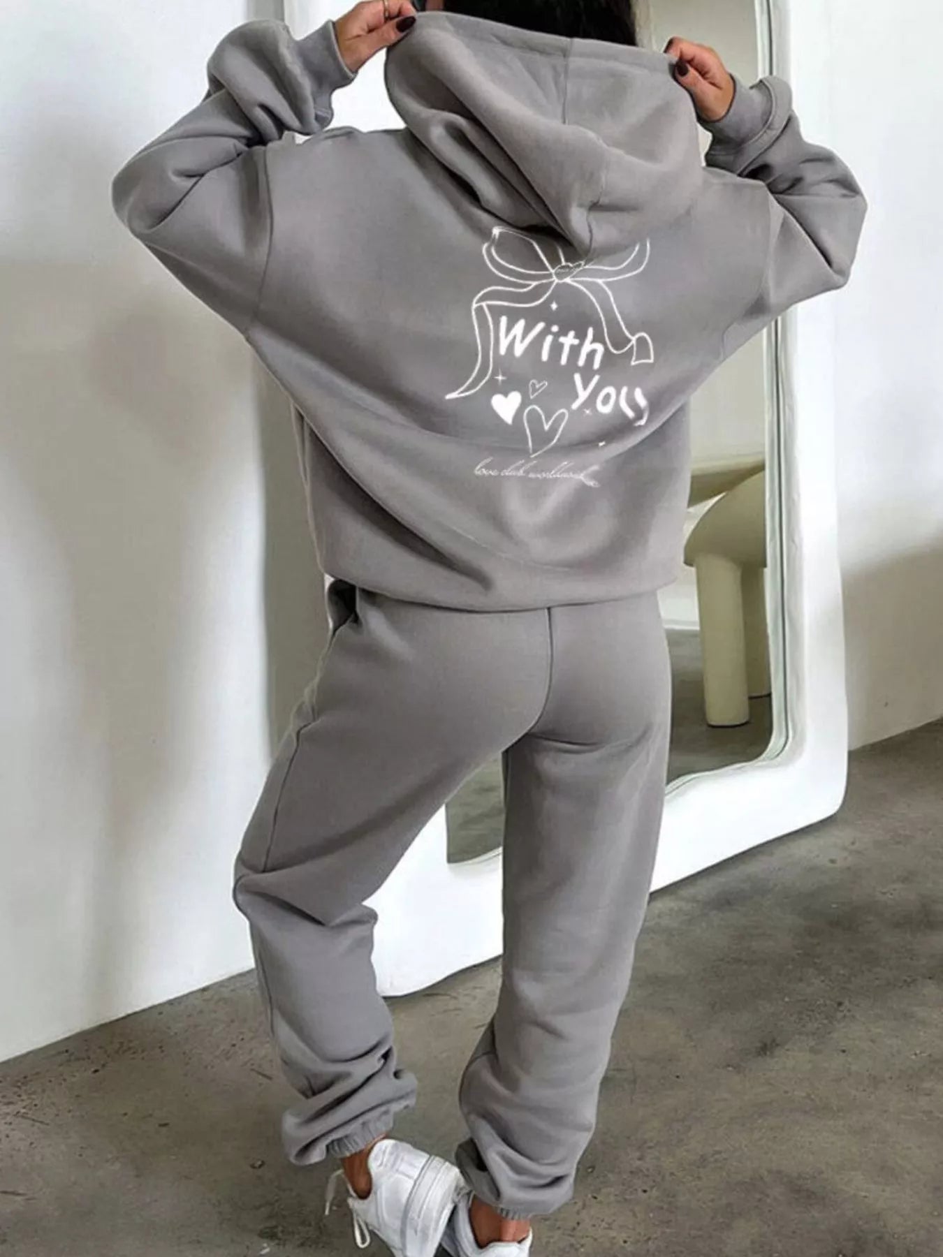 Dropped Shoulder Hoodie and Pants Set