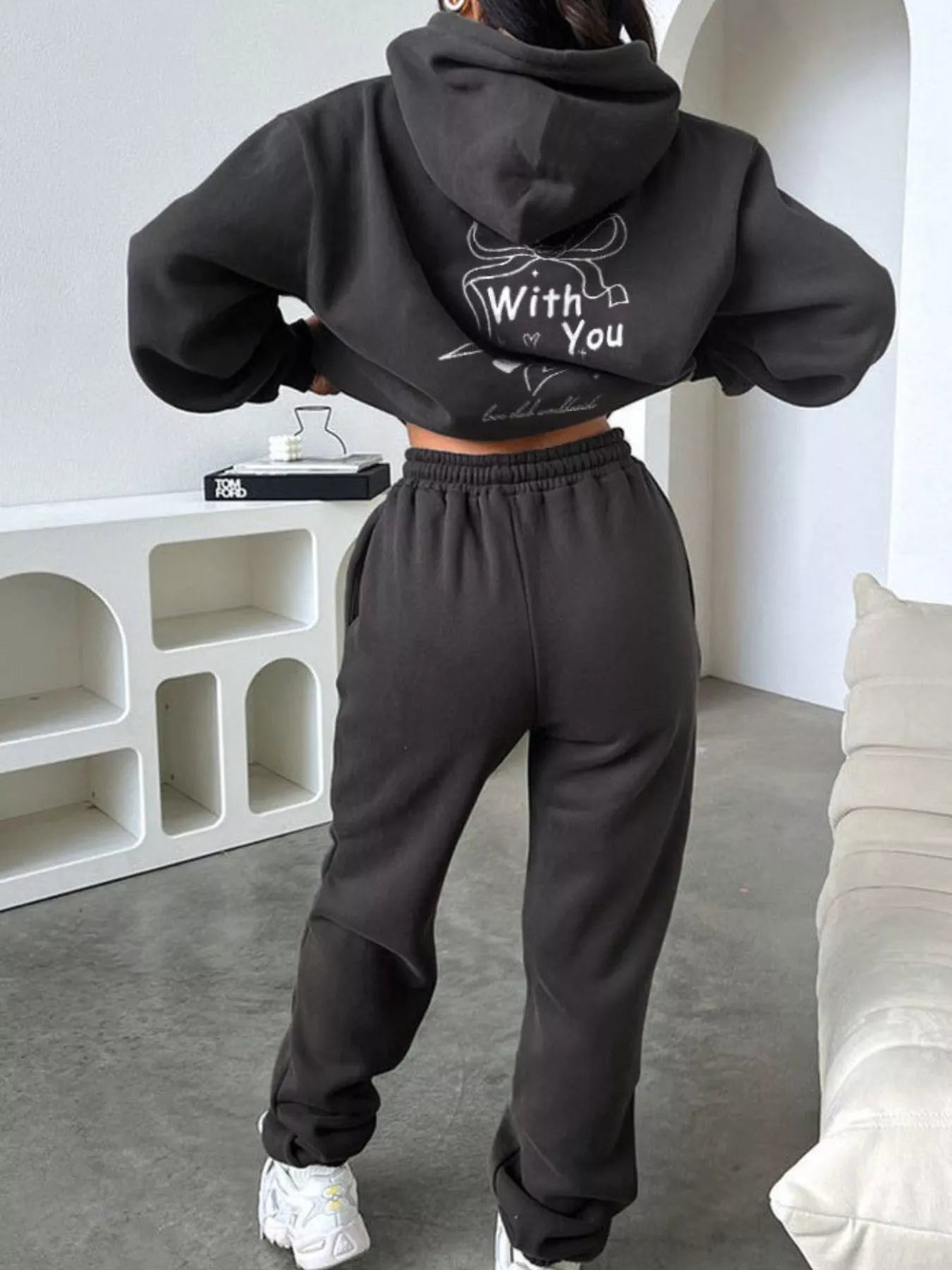 Dropped Shoulder Hoodie and Pants Set