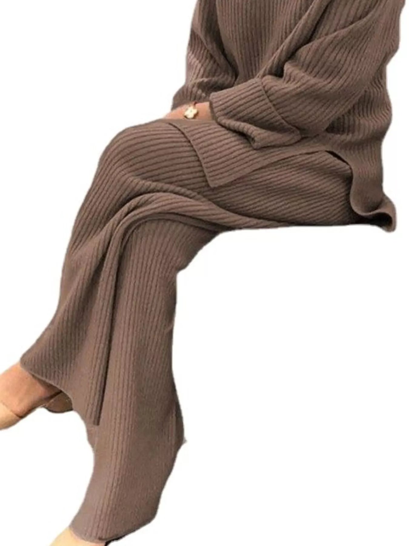 Fiona Ribbed Knit Relaxed Fit Top and Pants