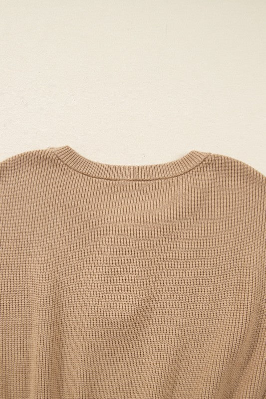 Zariah Embellished Keyhole Ribbed Sweater Dress