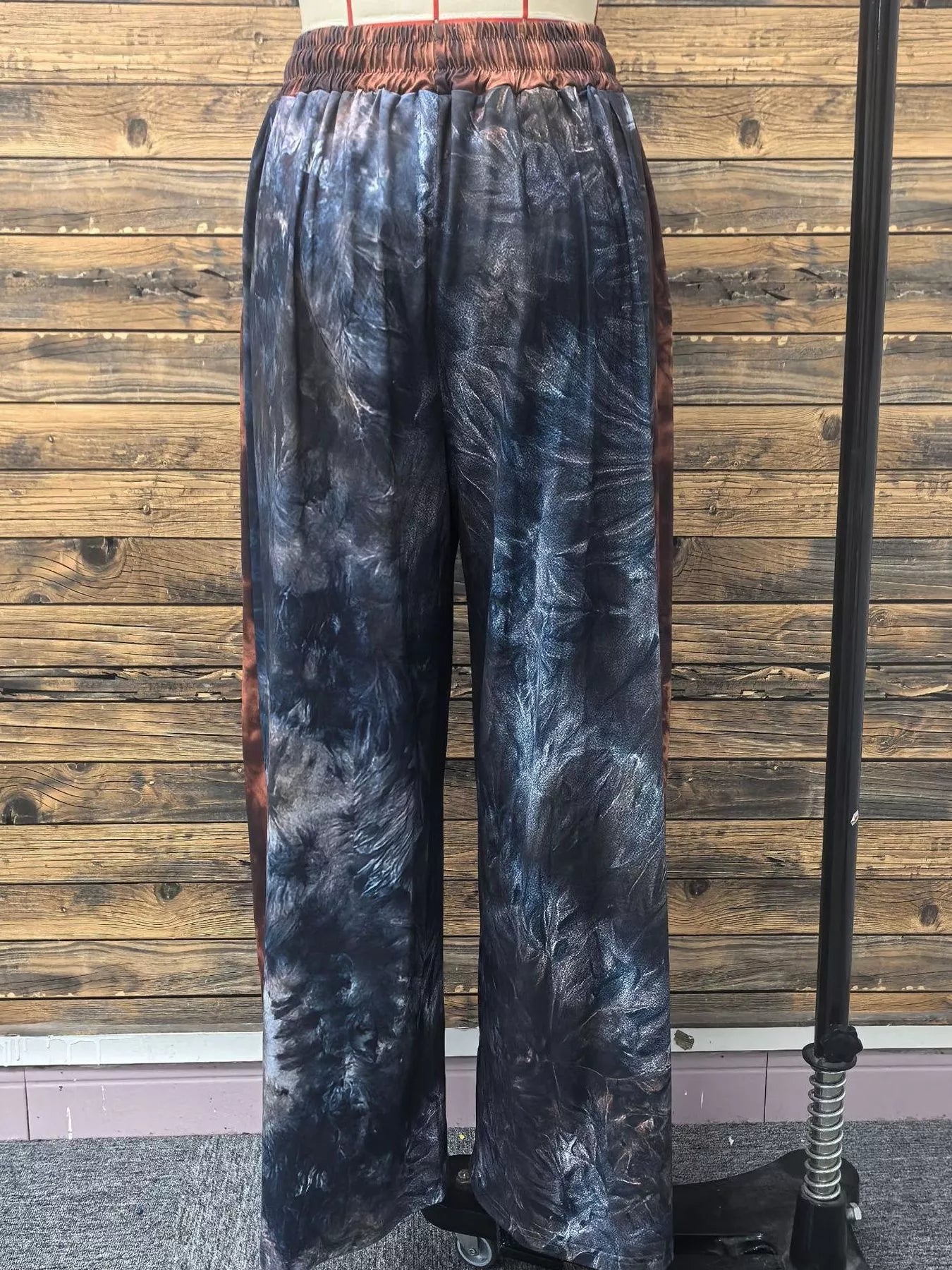 Full Size Tie-Dye Wide Leg Casual Pants Plus