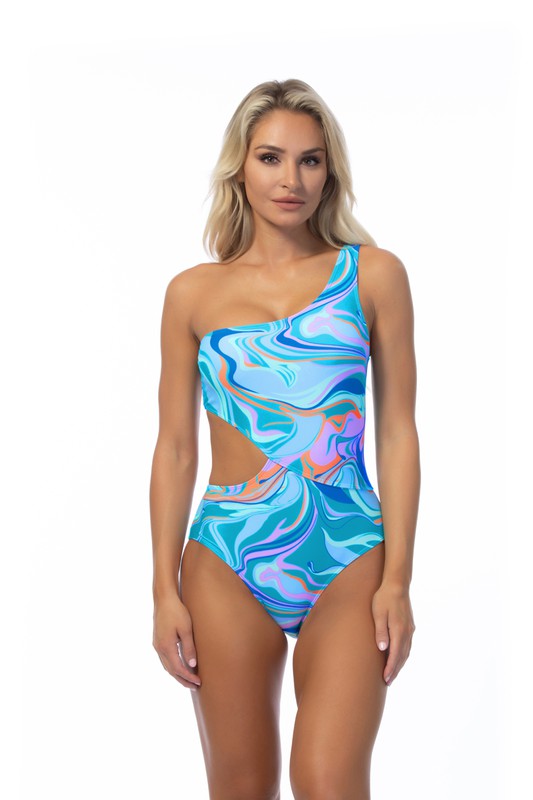 Go with the Flow One Shoulder Swimsuit