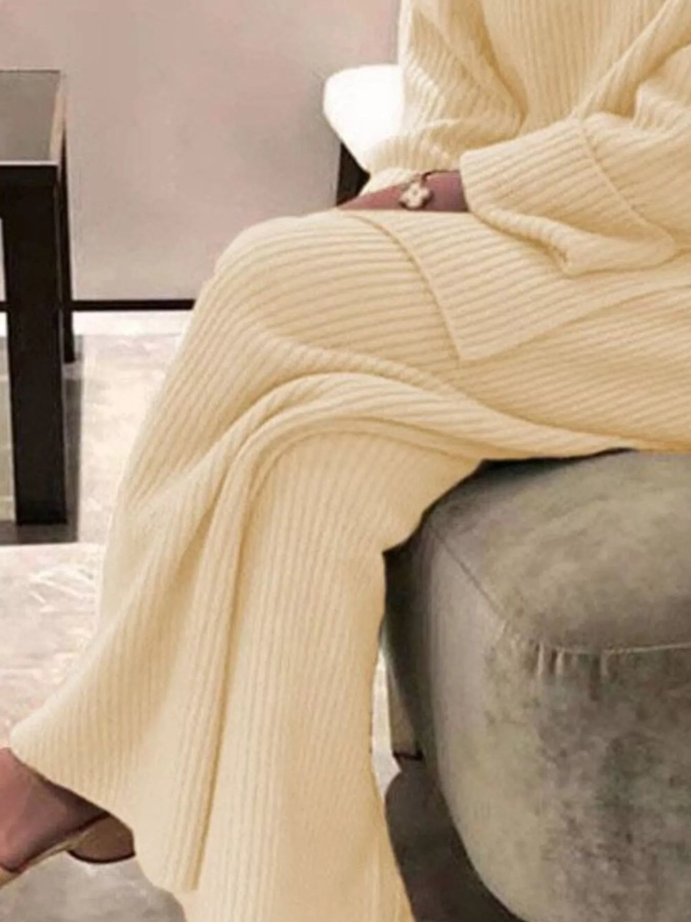 Fiona Ribbed Knit Relaxed Fit Top and Pants