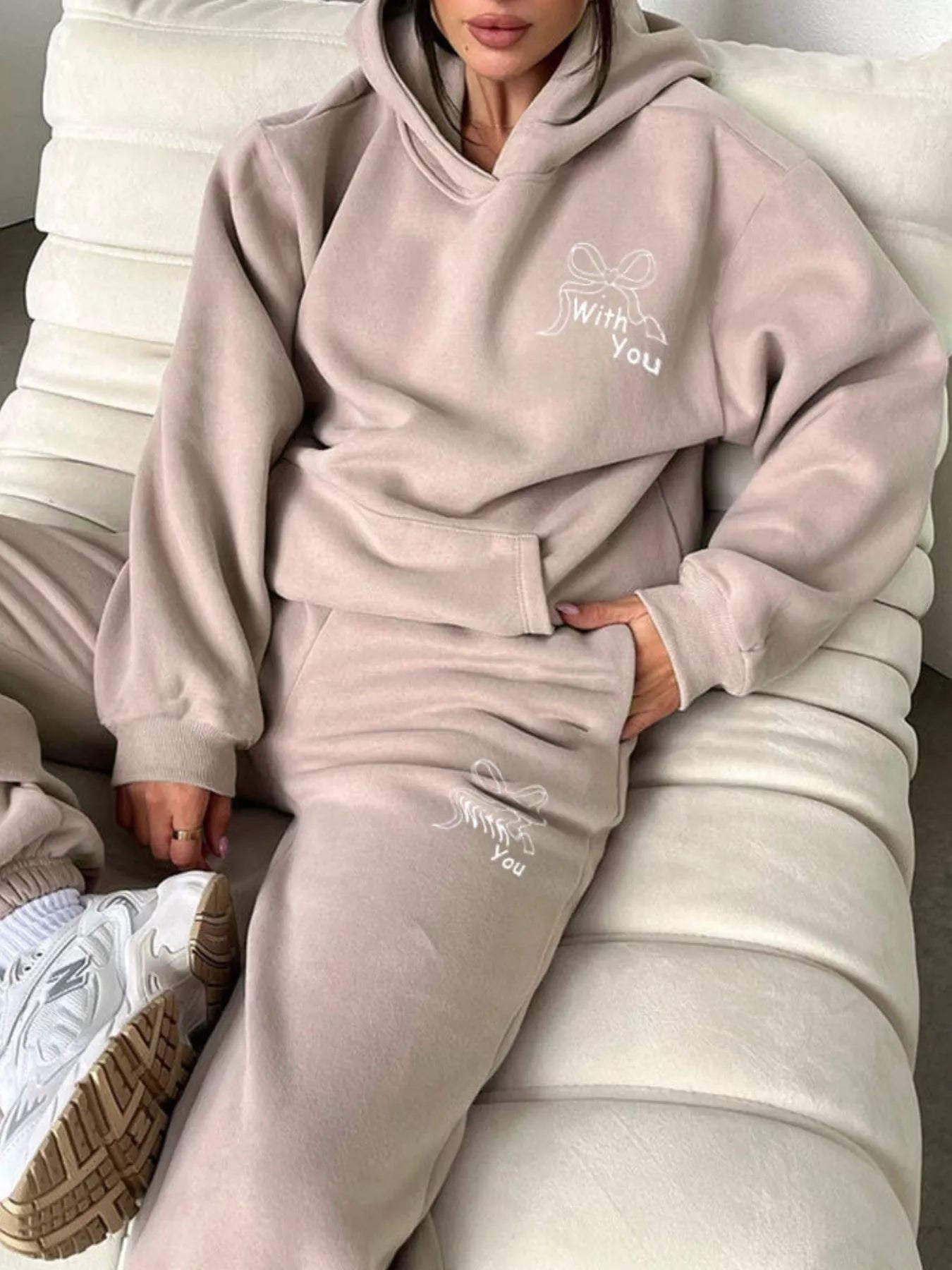 Dropped Shoulder Hoodie and Pants Set