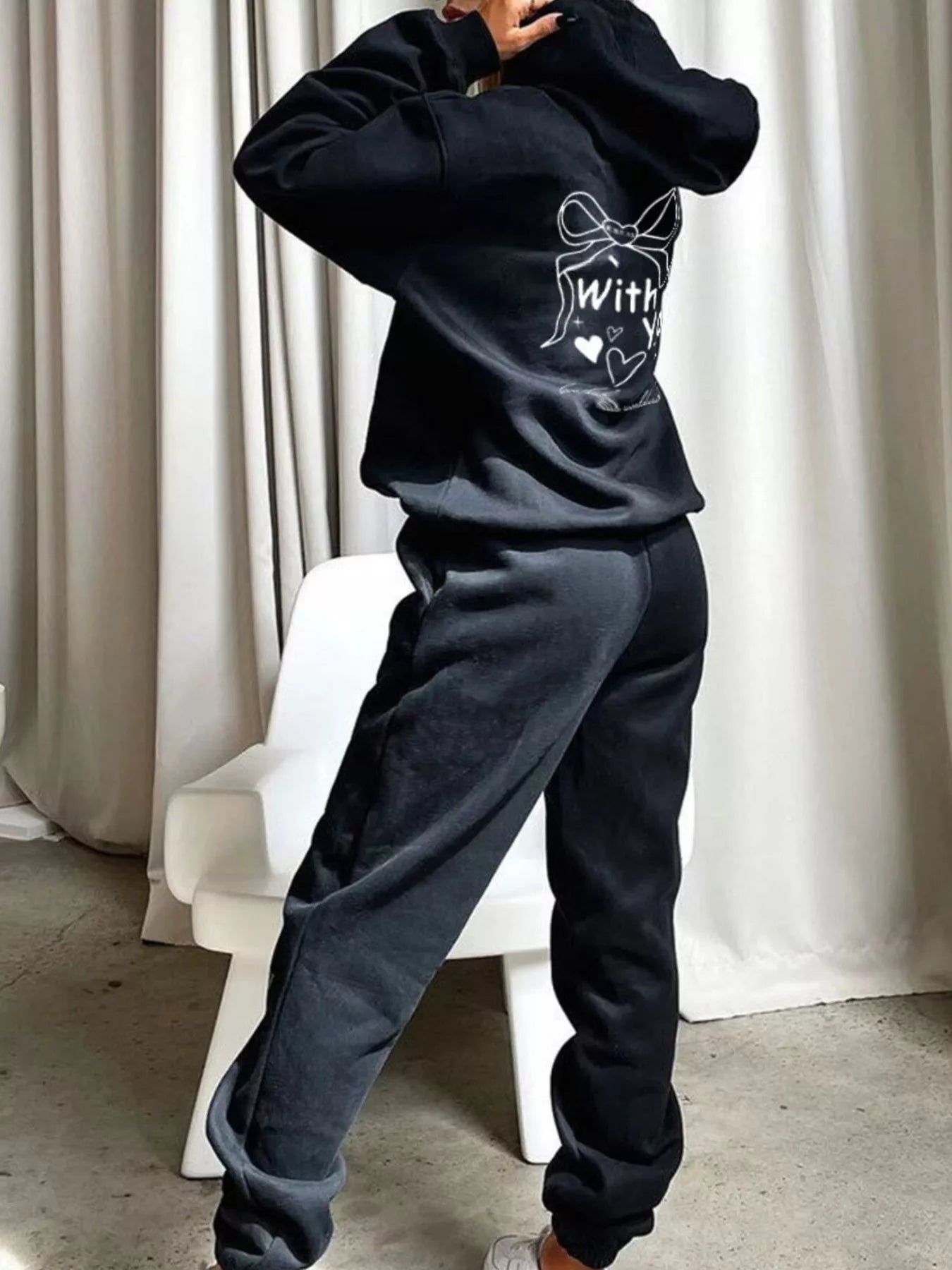 Dropped Shoulder Hoodie and Pants Set