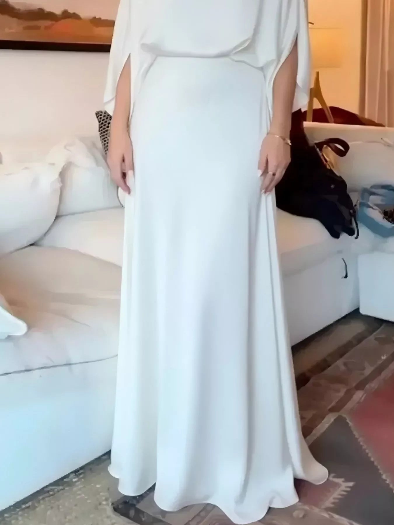 Full Size Elegant Batwing Sleeve Maxi Dress Plus