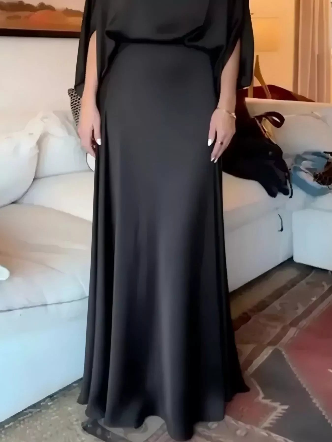 Full Size Elegant Batwing Sleeve Maxi Dress Plus
