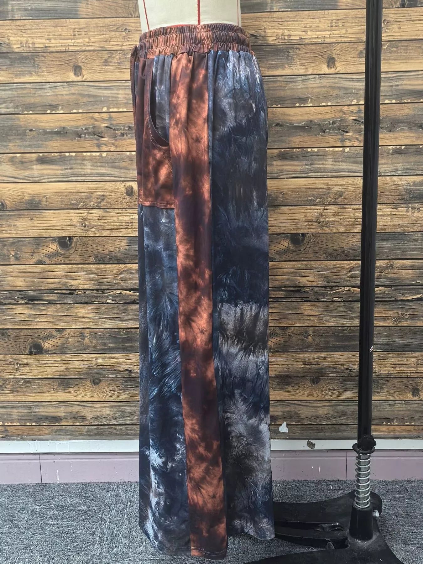Full Size Tie-Dye Wide Leg Casual Pants Plus