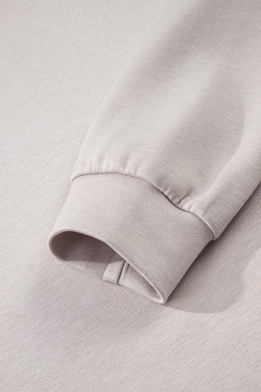 Solid Drop Shoulder Pullover and Mini Skirt Set