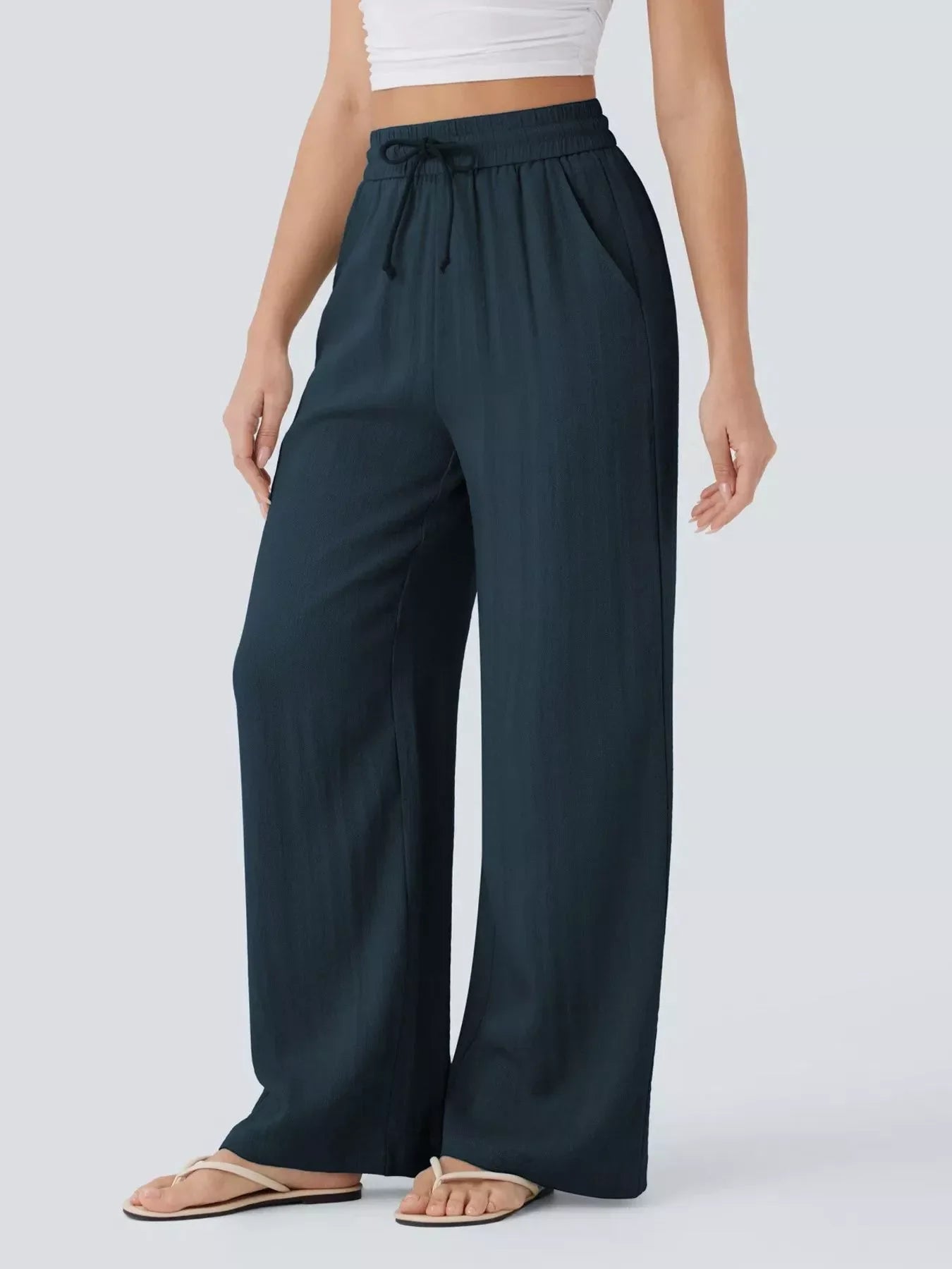 Wide Leg Drawstring Pants