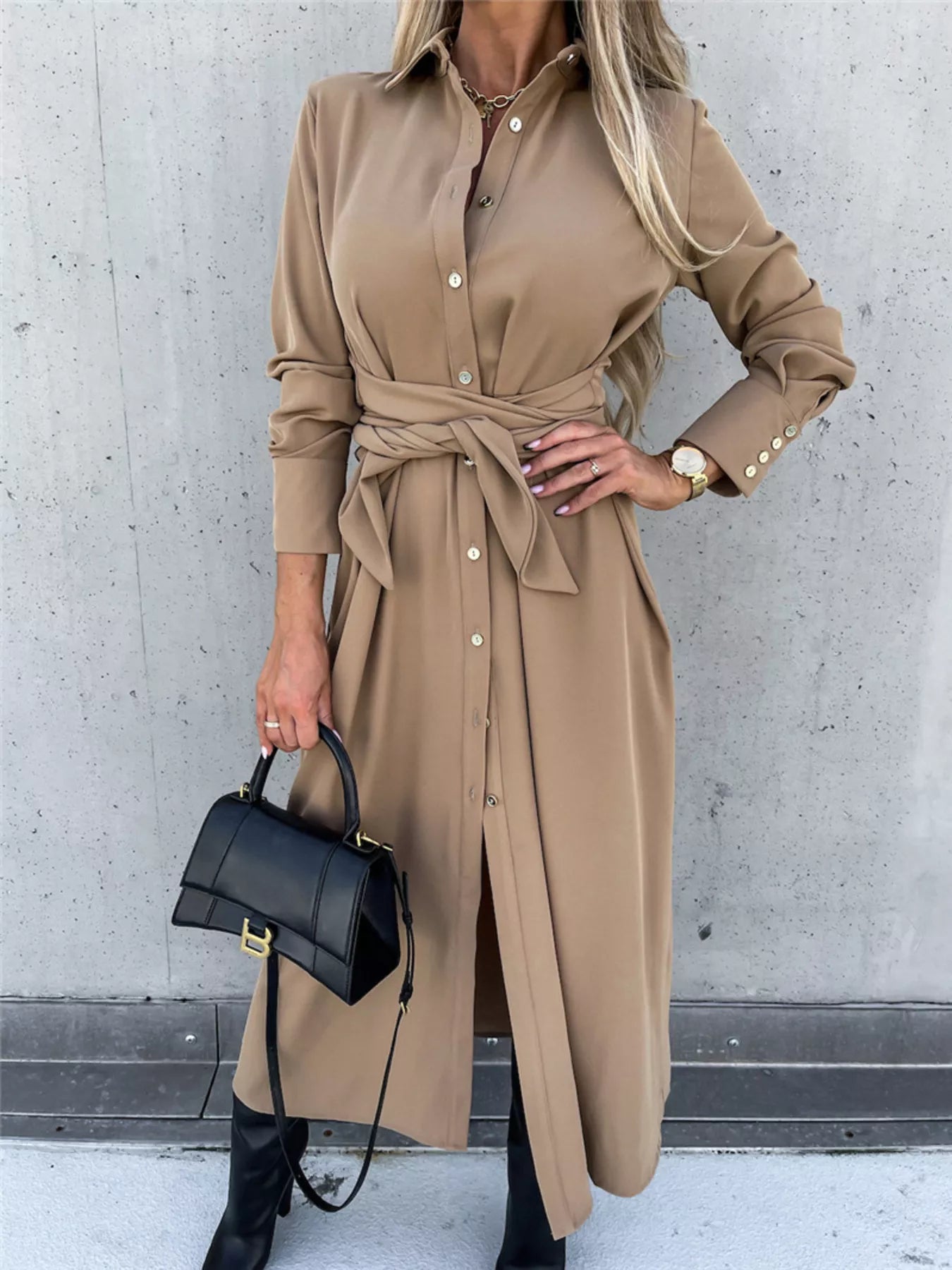 Full Size Button Front Shirt Dress Plus Size