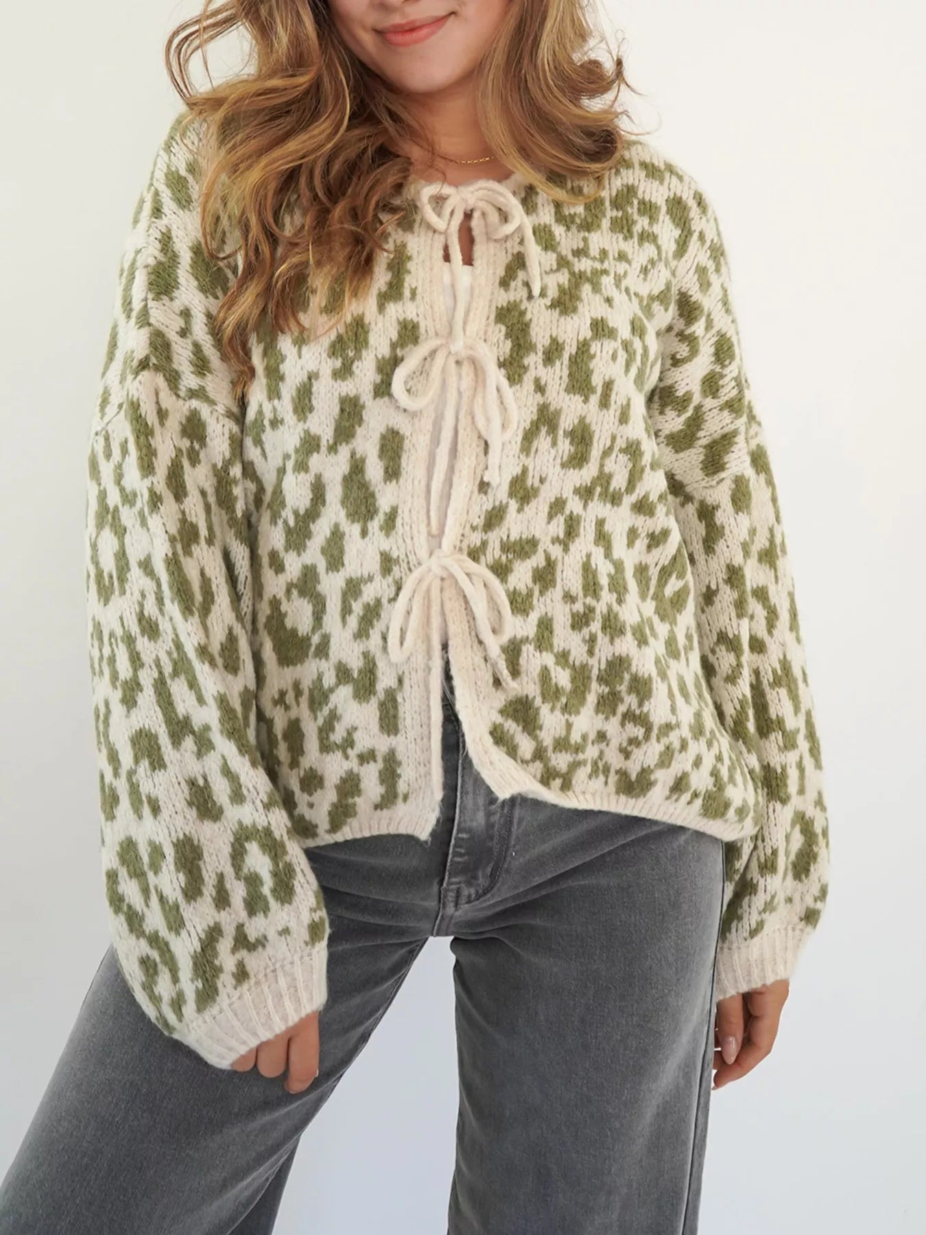Leopard Tie-Front Cardigan
