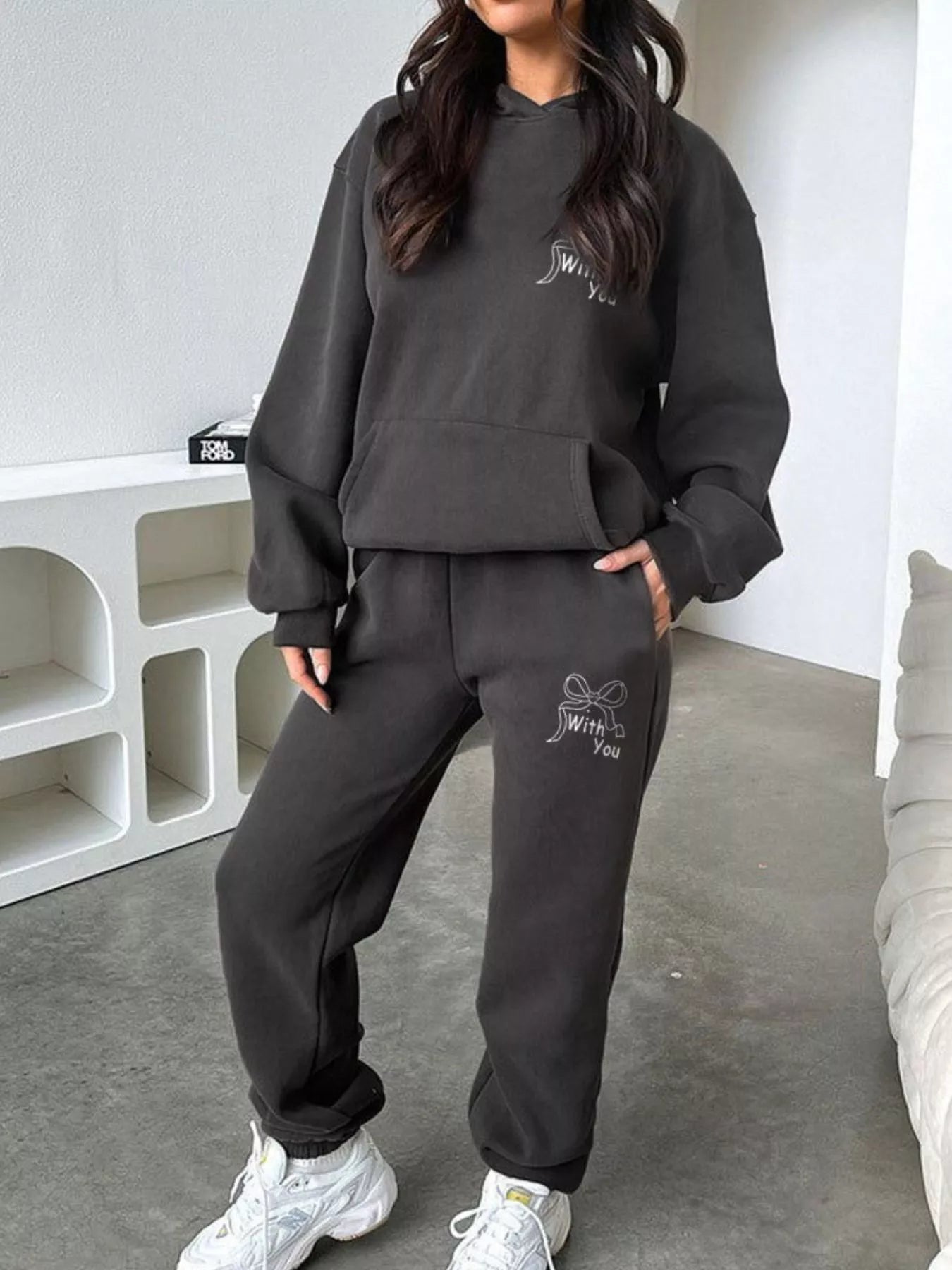 Dropped Shoulder Hoodie and Pants Set