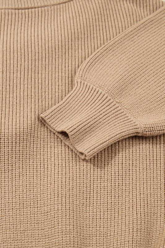Zariah Embellished Keyhole Ribbed Sweater Dress