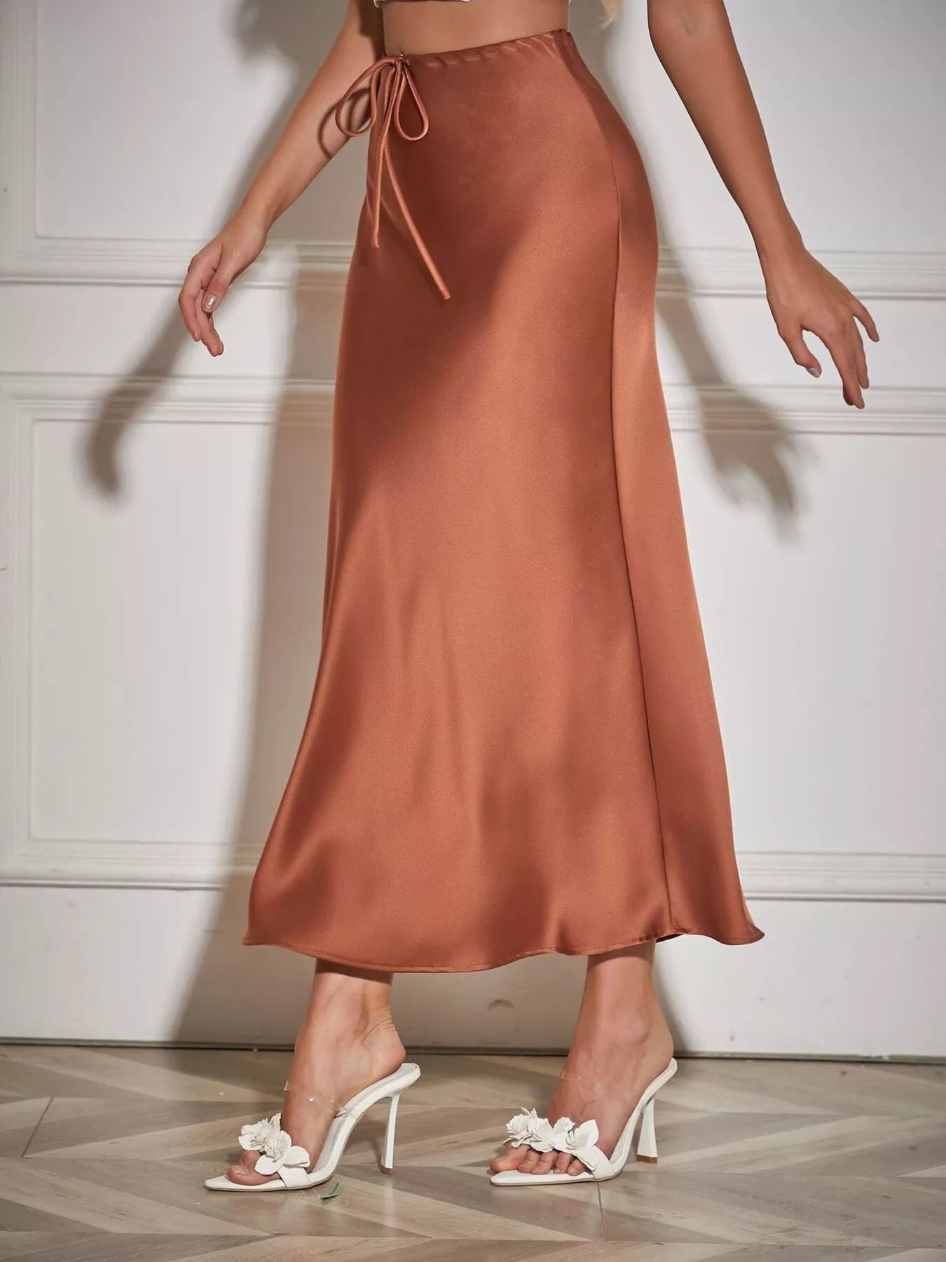 Satin Midi Skirt