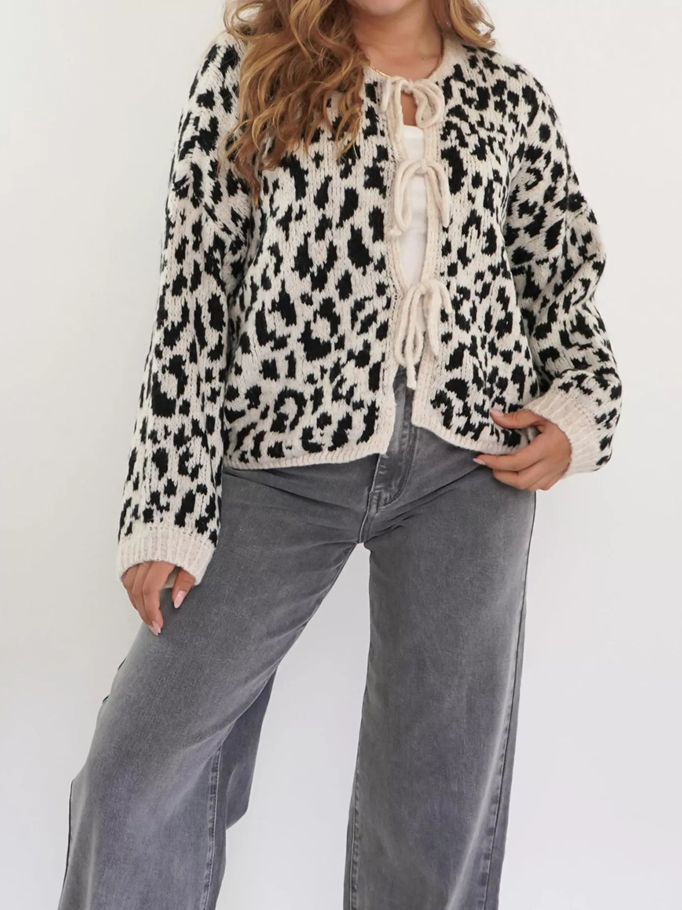 Leopard Tie-Front Cardigan