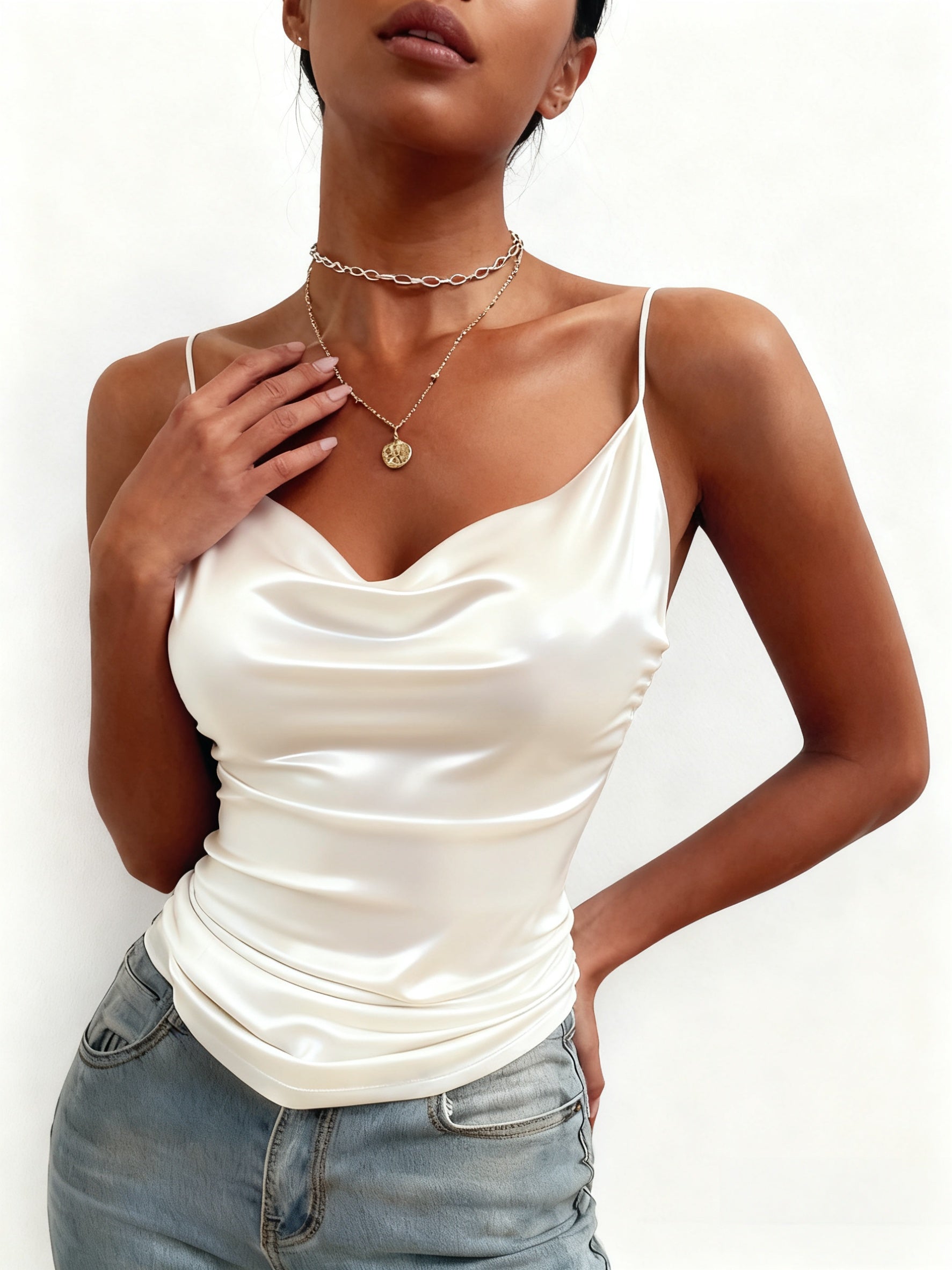 Satin Camisole Tank Top – Elegant Knit Style