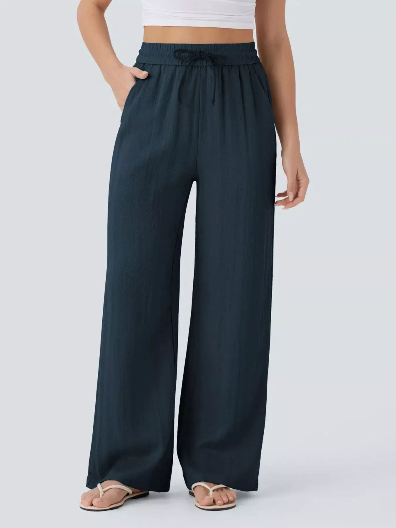 Wide Leg Drawstring Pants