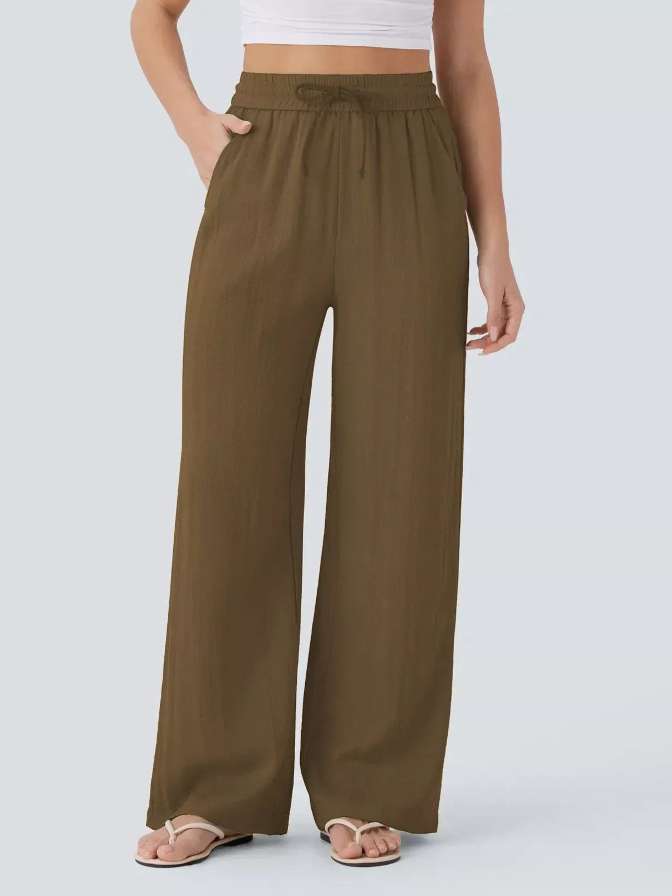 Wide Leg Drawstring Pants