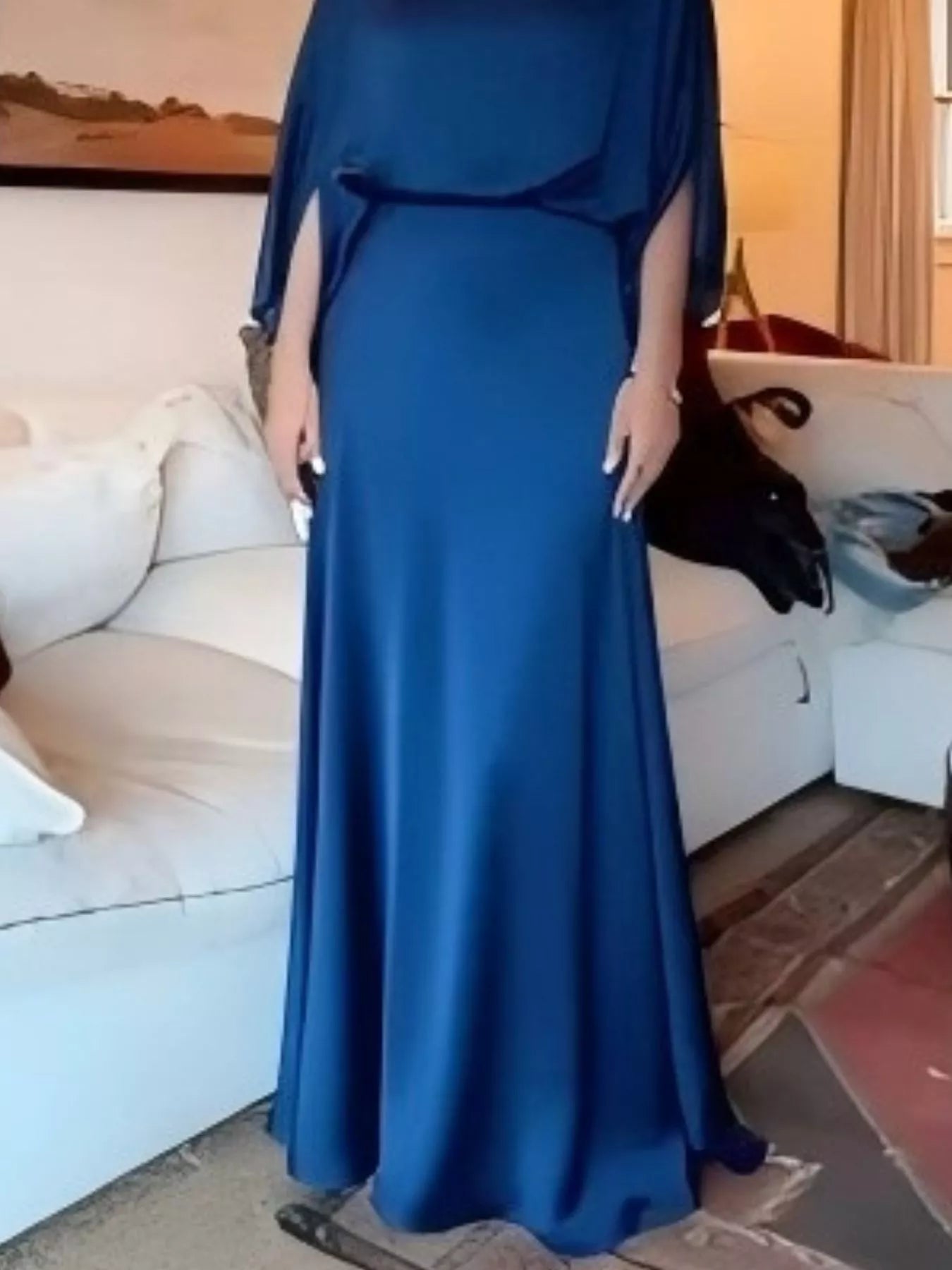 Full Size Elegant Batwing Sleeve Maxi Dress Plus