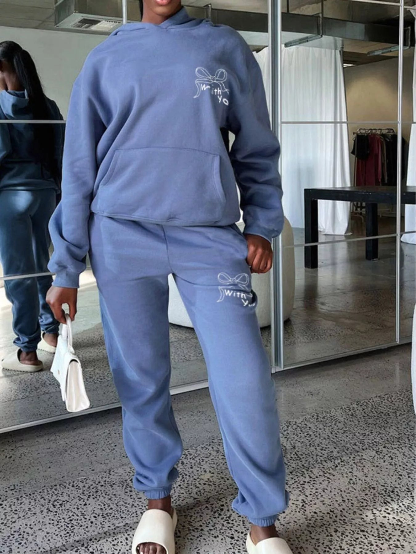 Dropped Shoulder Hoodie and Pants Set
