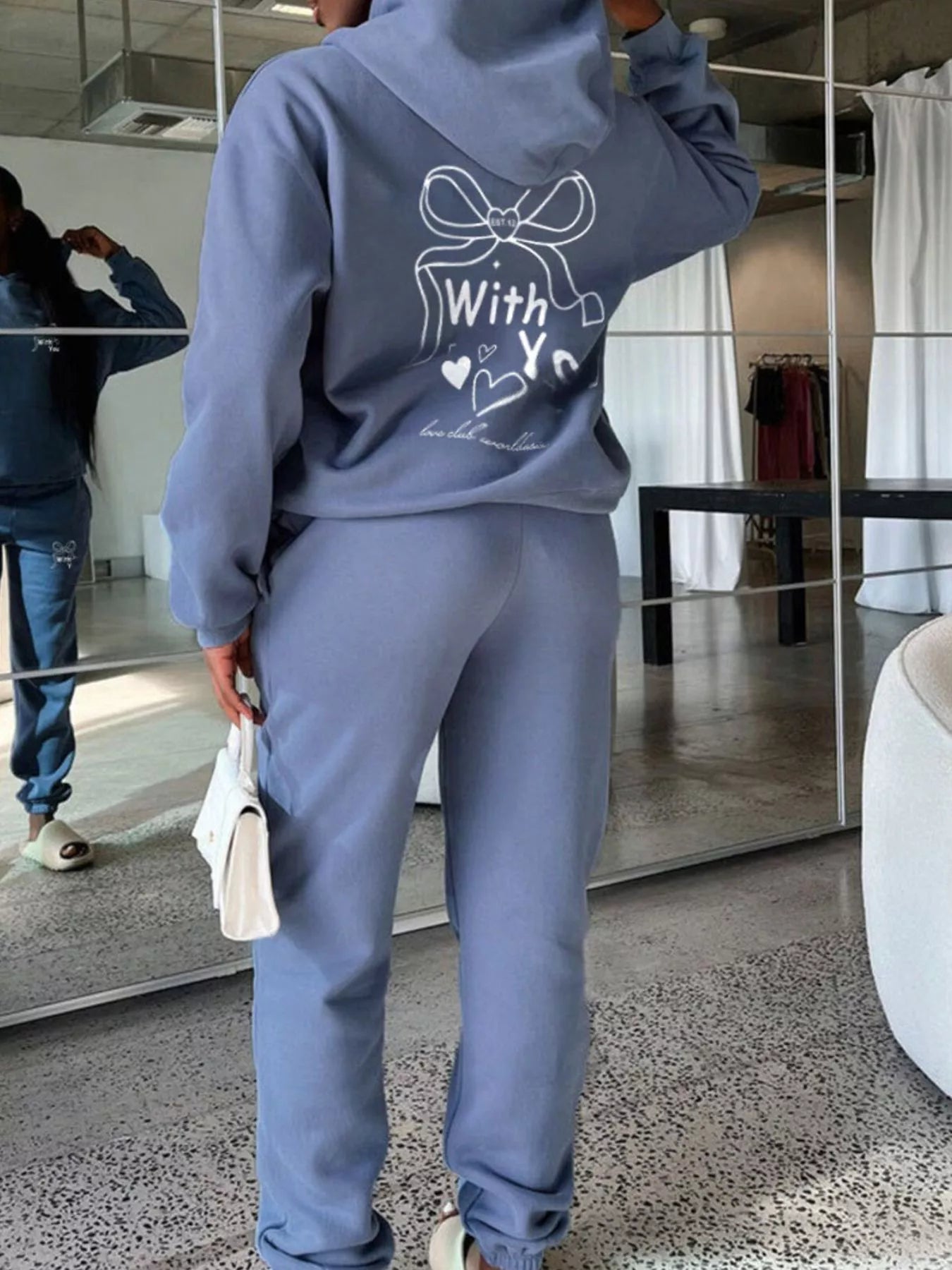 Dropped Shoulder Hoodie and Pants Set