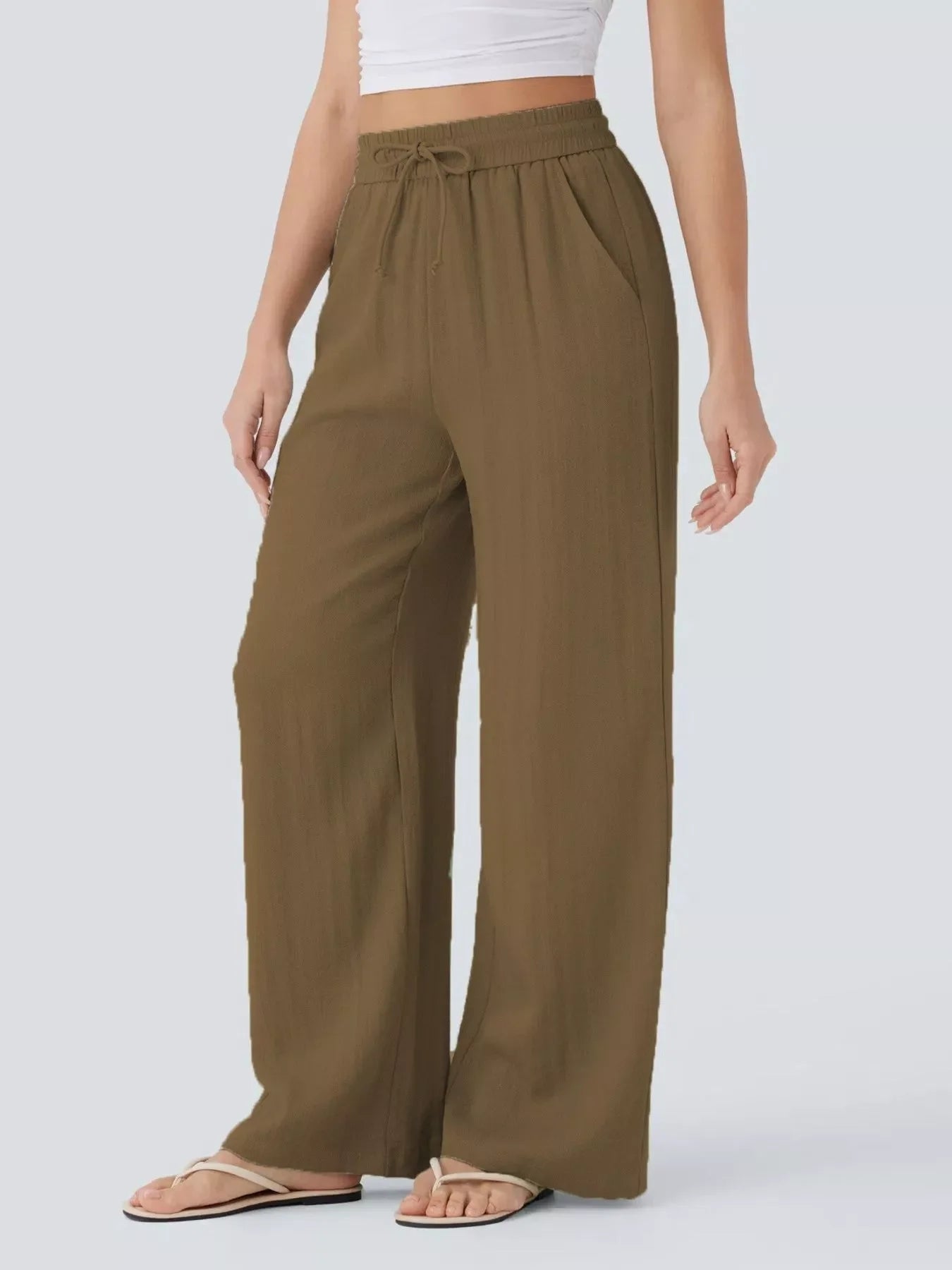 Wide Leg Drawstring Pants