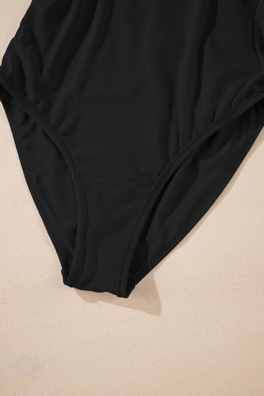 Colorblock Square Neckline One-Piece Swimsuit